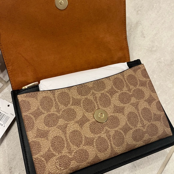 Coach Klare Crossbody Bag in Signature Canvas and Black Leather Purse CV978 - Picture 7 of 16